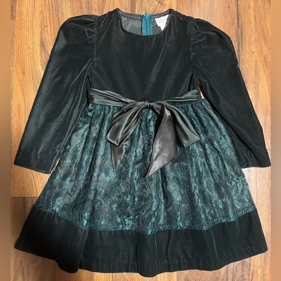 Rare Editions Other - Rare Editions Girls’ Long Sleeve Holiday Dress - Green 4